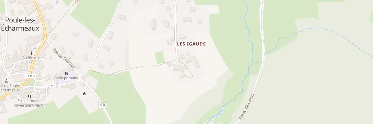Plan du 607 Rte des Igauds à Poule-les-Écharmeaux