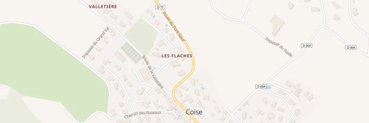 Plan du 4 Flaches à Coise