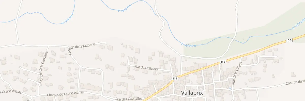 Plan du 10 Rue des Oliviers à Vallabrix