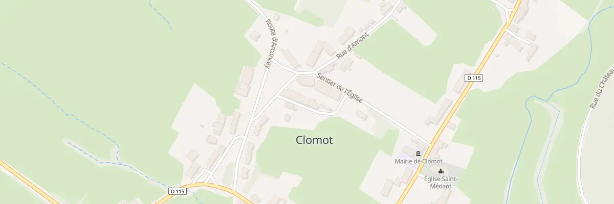 Plan du 1 Sen de l’Eglise à Clomot