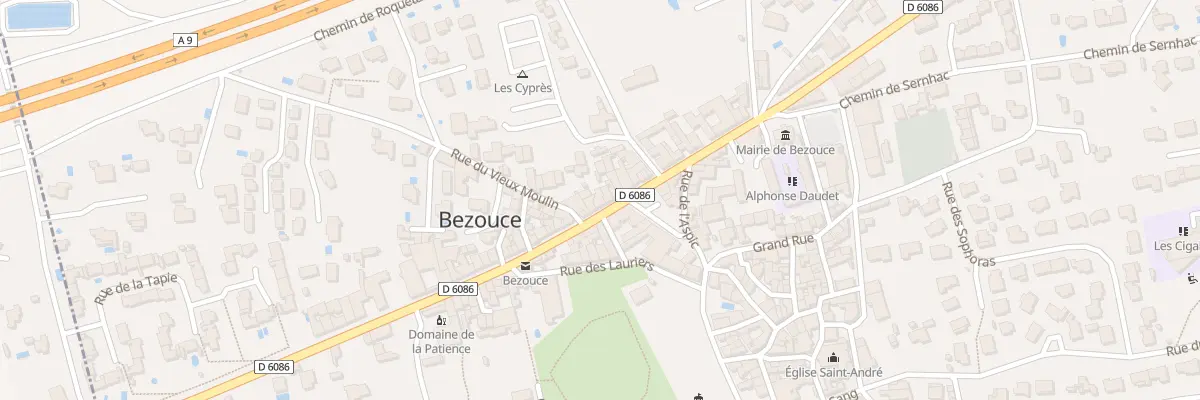 Plan du 54 Route nationale à Bezouce
