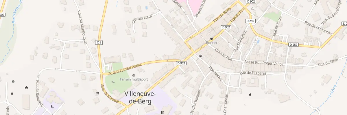 Plan du 28 Rue du Jardin Public à Villeneuve-de-Berg