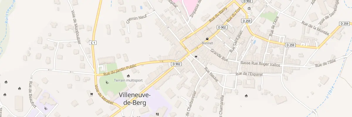 Plan du 8 Rue du Jardin Public à Villeneuve-de-Berg
