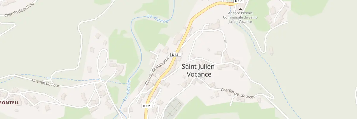Plan du 6216 Malescos à Saint-Julien-Vocance