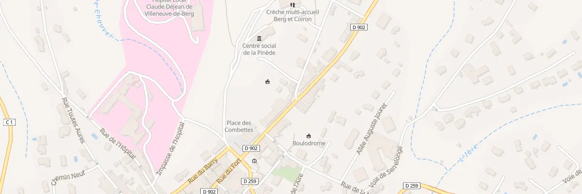 Plan du 7 Rue Lazare Durif à Villeneuve-de-Berg