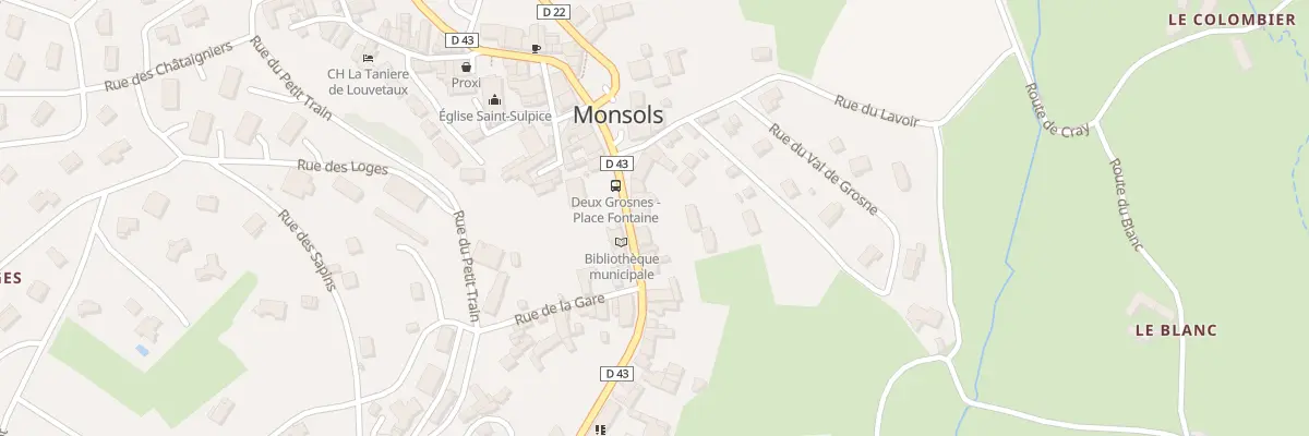 Plan du Bourg Monsols à Deux-Grosnes