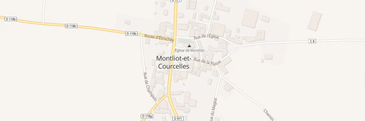 Plan du 2A Rue de la Plaine (montliot) à Montliot-et-Courcelles