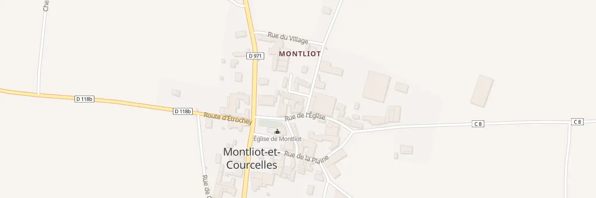 Plan du 1A Rue des Plantes (montliot) à Montliot-et-Courcelles