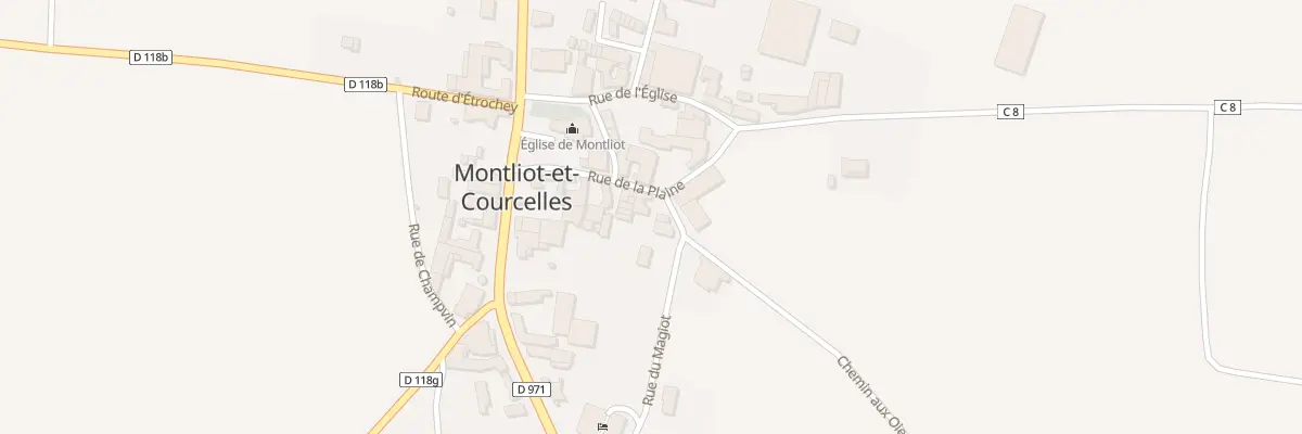 Plan du 14A Rue de la Plaine (montliot) à Montliot-et-Courcelles