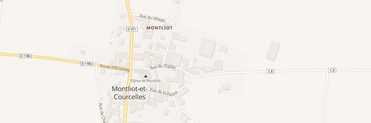 Plan du 15A Rue de l’Eglise (montliot) à Montliot-et-Courcelles