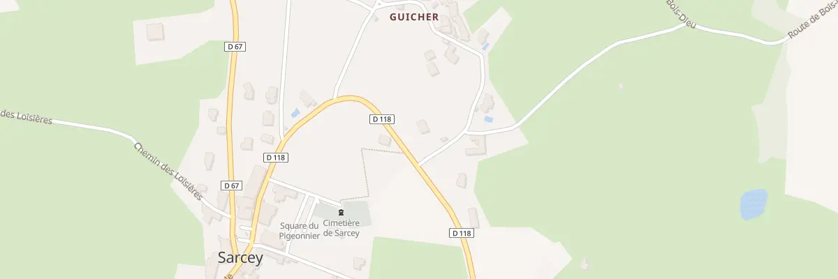 Plan du 282 Che du Guicher à Sarcey