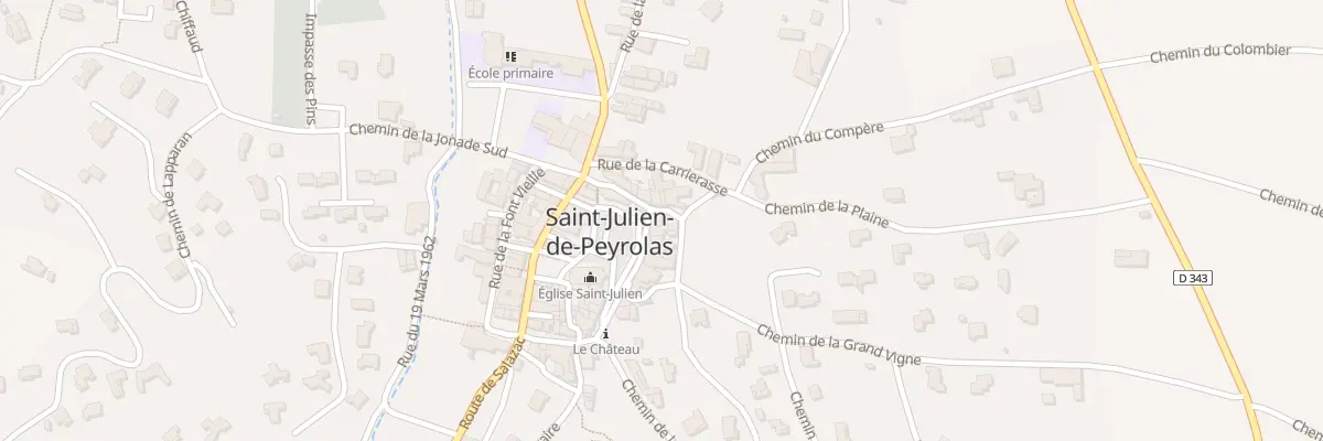 Plan du 16 Rue des Bourgades à Saint-Julien-de-Peyrolas