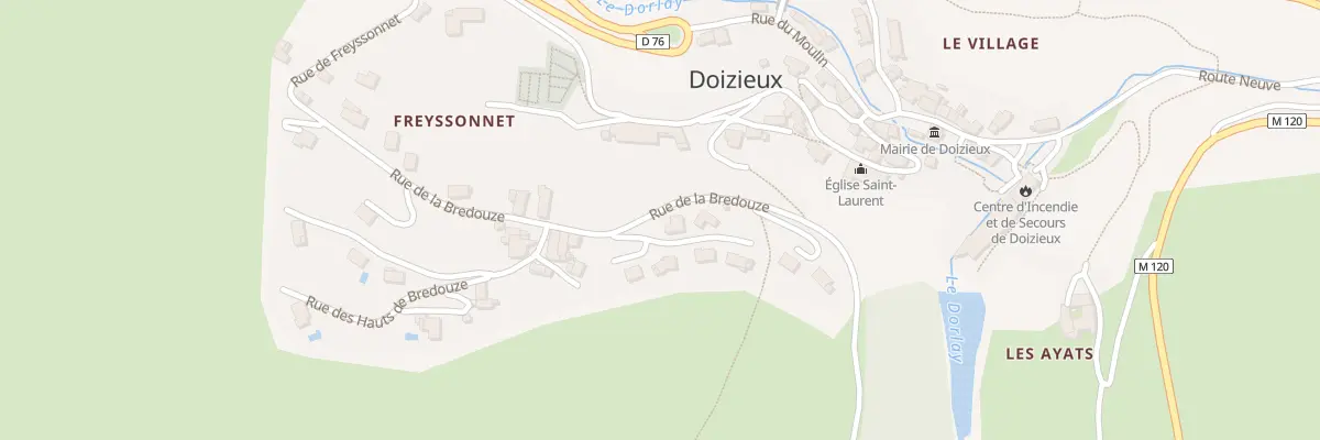 Plan du 1 Rue de la Bredouze à Doizieux