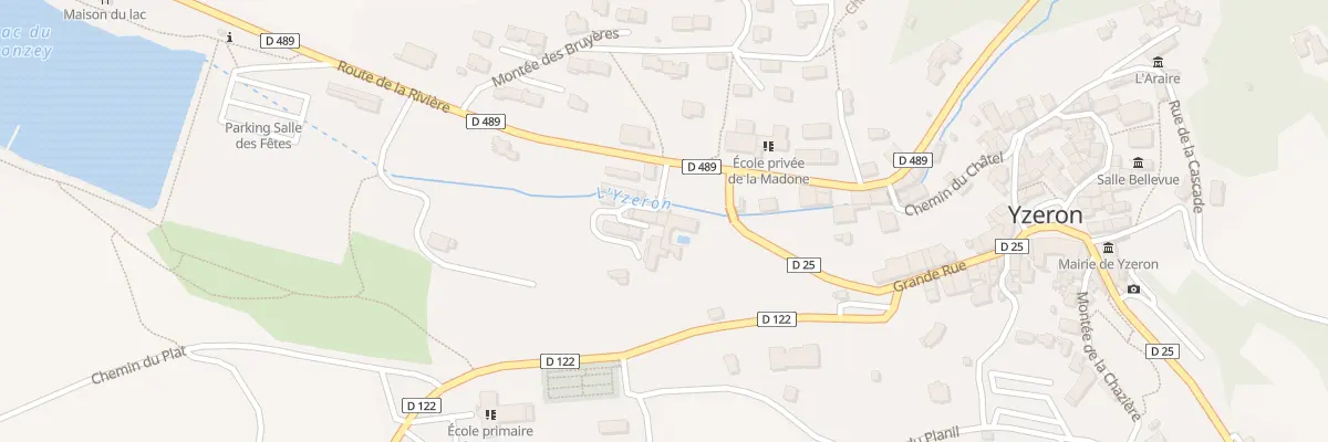 Plan de Rte de la Rivière à Yzeron