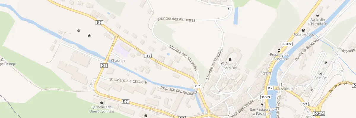 Plan du Bourg à Sain-Bel