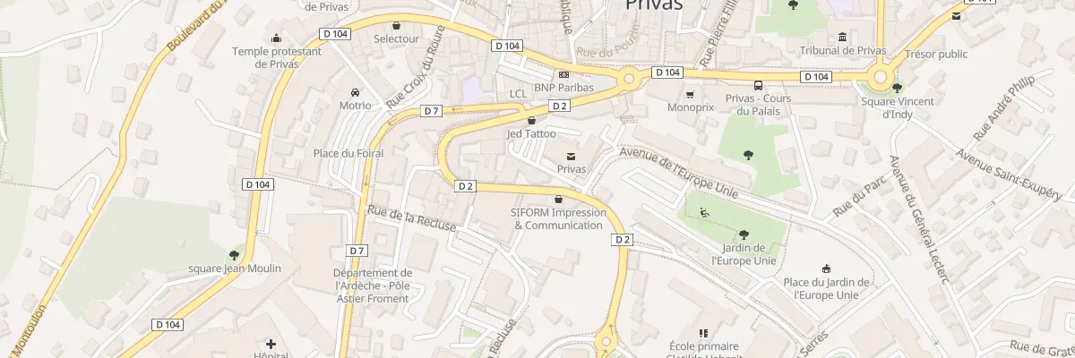 Plan du 27 Av de Chomérac à Privas