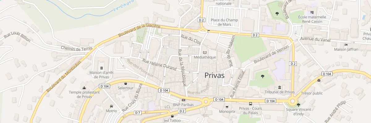 Plan du 12 Rue de la Republique au Béage