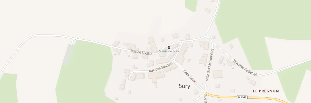 Plan du 2 Rue Cour Pavee à Sury