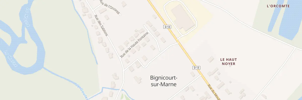 Plan du 10 Rue de la Haute Fontaine à Bignicourt-sur-Marne