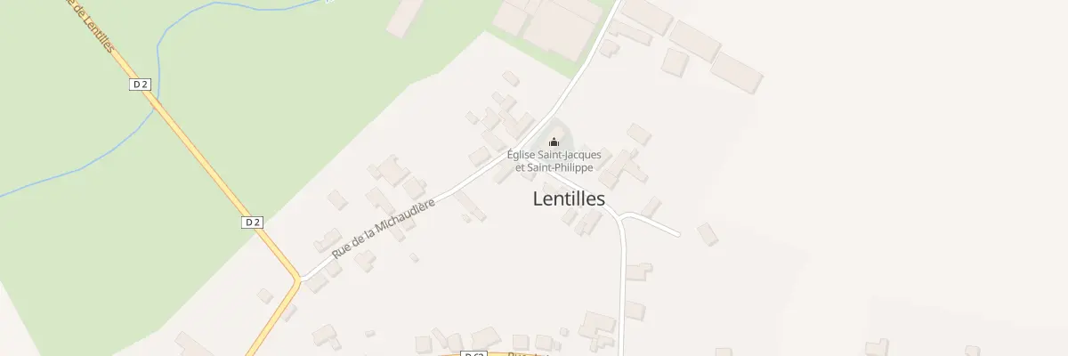 Plan du 2 Place de l’Eglise à Lentilles
