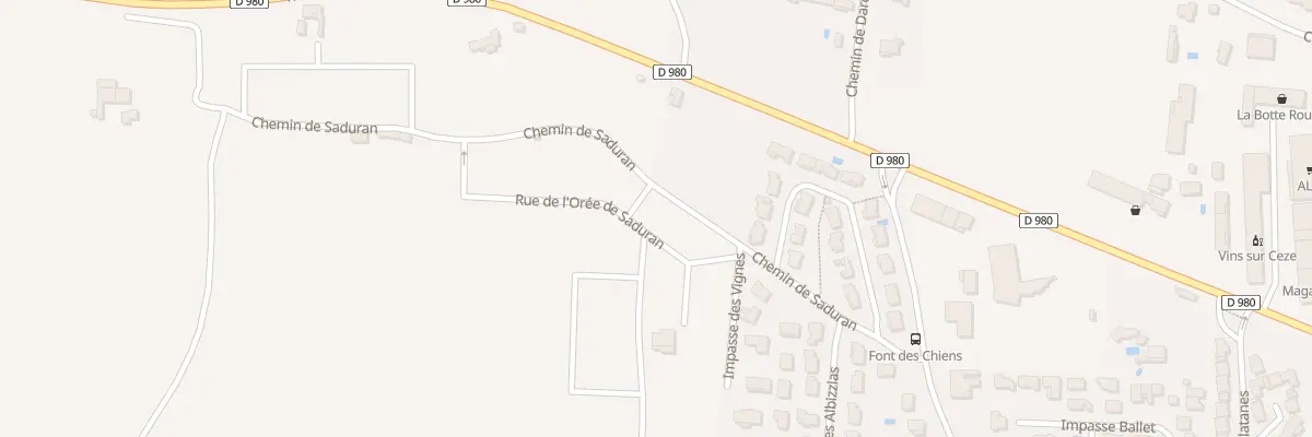 Plan du 1017 Che de Saduran à Bagnols-sur-Cèze