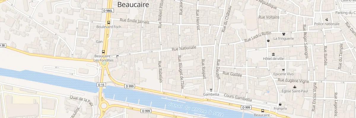 Plan du 21 Rue Rouget de l’Isle à Beaucaire