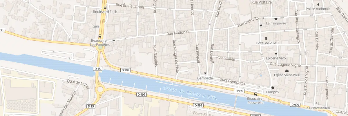 Plan du 7 Rue Rouget de l’Isle à Beaucaire