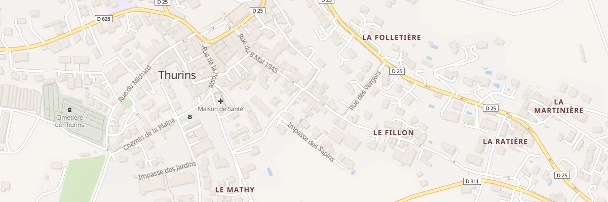 Plan du 25 Rue du Huit Mai 1945 à Thurins