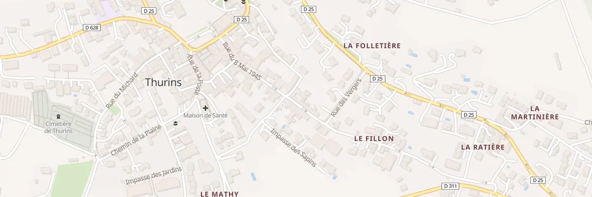 Plan du 28 Rue du Huit Mai 1945 à Thurins