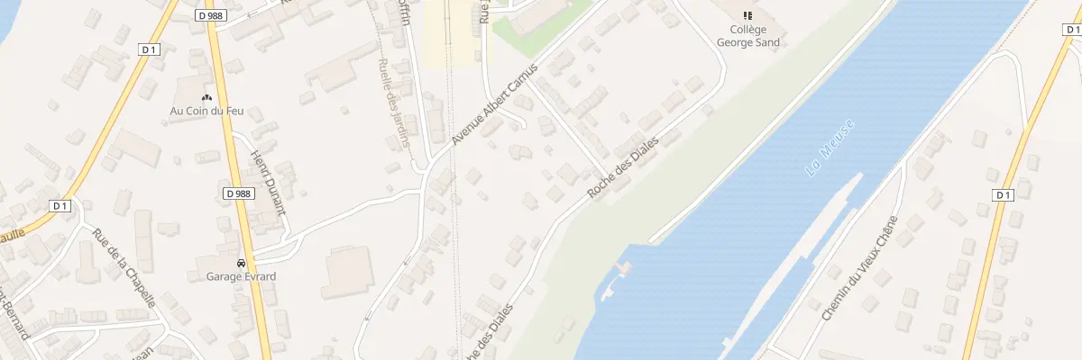 Plan de la Rue Roche des Diales à Revin