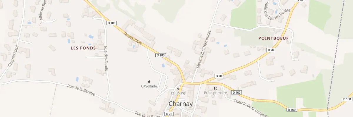 Plan de Rte d’Alix à Charnay