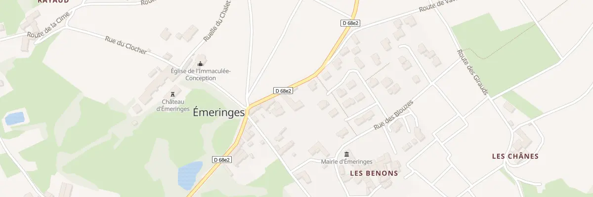 Plan du 74 Rte de la Barbe à Émeringes