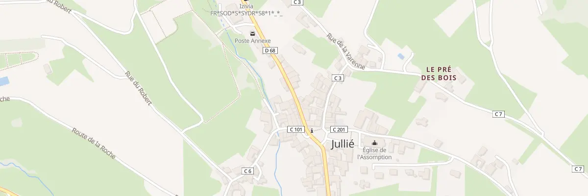 Plan du 73 Rue des Ecoles à Jullié