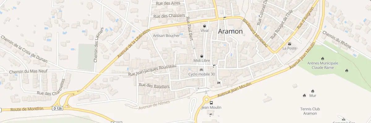 Plan du 8A Rue Jean Jacques Rousseau à Aramon