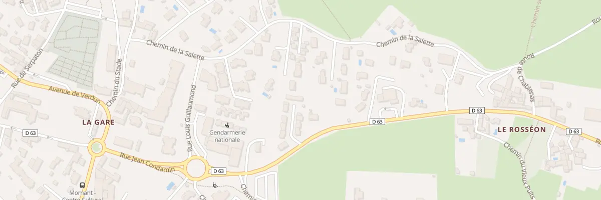 Plan du 183 Rte du Rosséon à Mornant