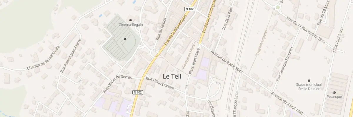 Plan du 14 Pl Jean Macé au Teil