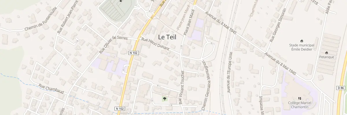 Plan du 2 Rue Vincent Touchet au Teil