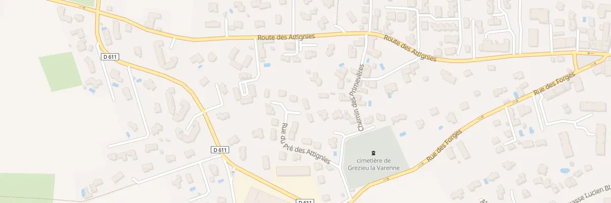 Plan du 9013 Rue Le Pre des Attignies à Grézieu-la-Varenne