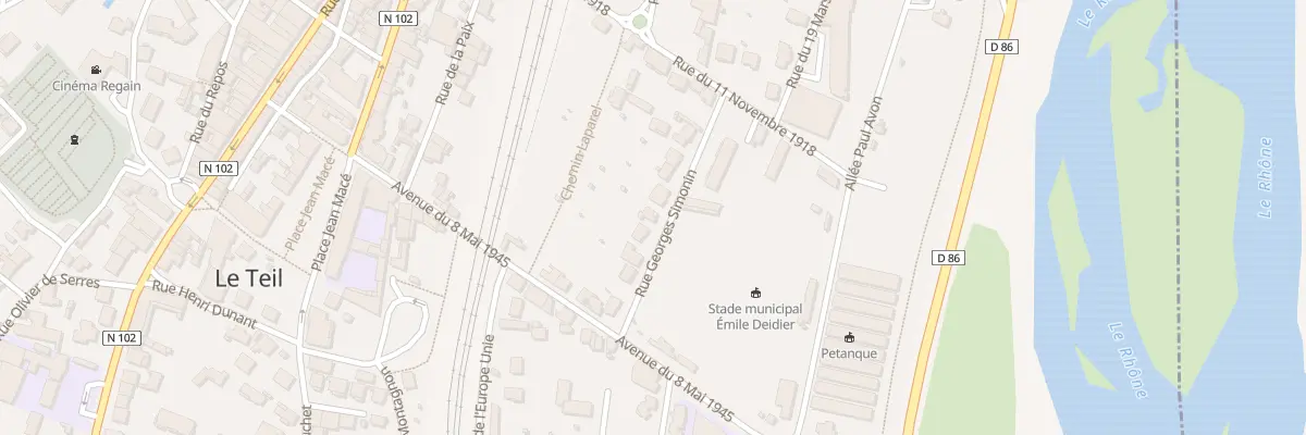 Plan du 9002 Rue Georges Simonin au Teil