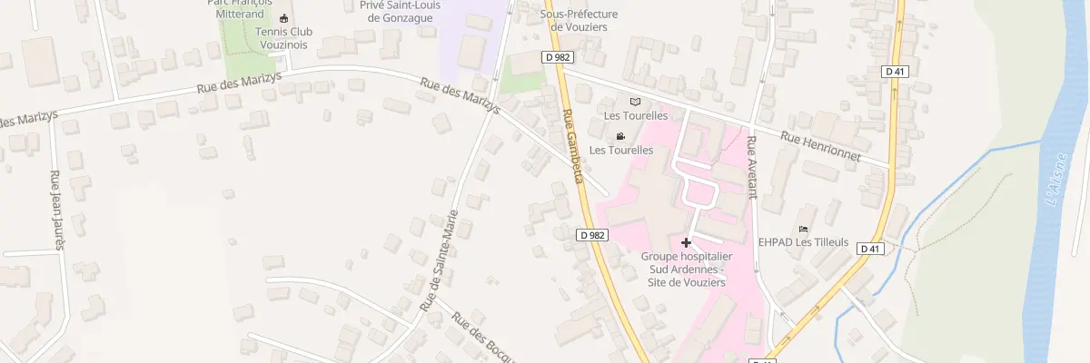 Plan du 1 Rue des Marizys à Vouziers