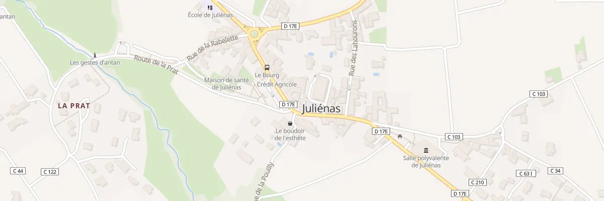Plan du 1 Pl de l’Église à Juliénas