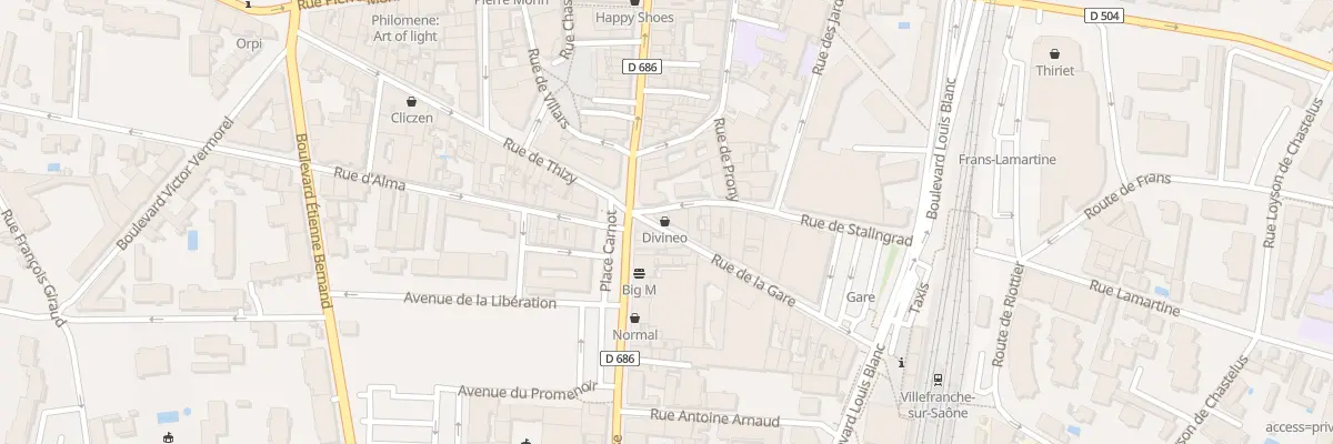 Plan du 9 Rue de la Gare à Villefranche-sur-Saône