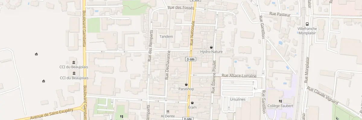 Plan du 308A Rue Nationale à Villefranche-sur-Saône