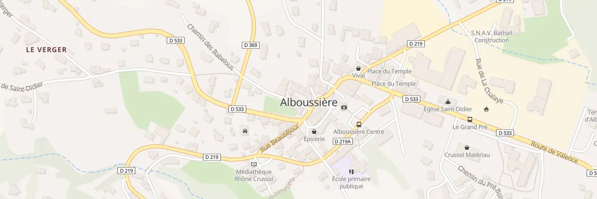 Plan de la Rue du Chateau à Alboussière