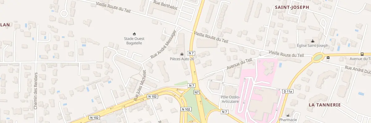 Plan du 92 Av du Teil à Montélimar