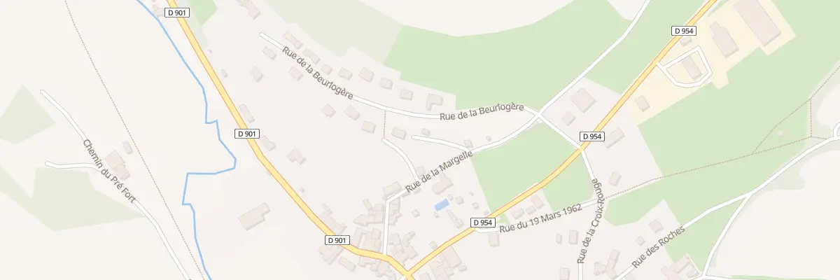 Plan de la Rue de la Margelle à Aignay-le-Duc
