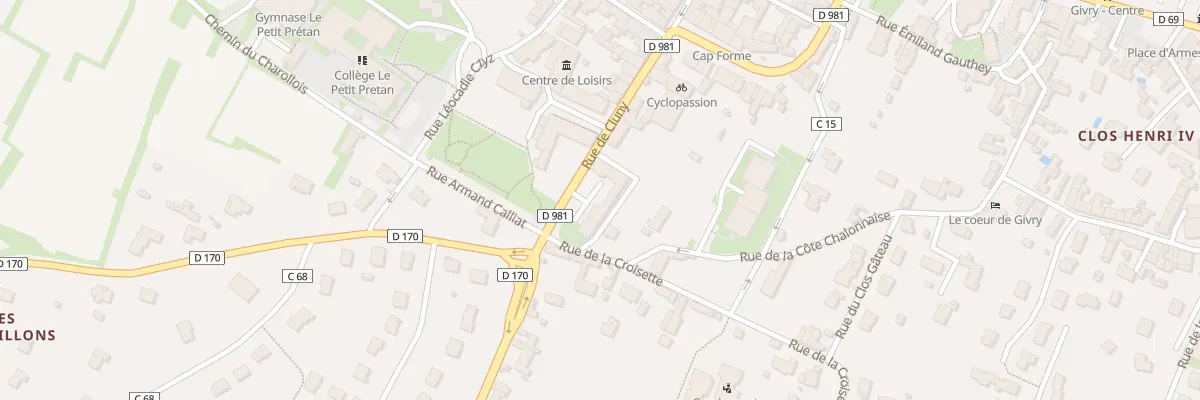 Plan du 9 Rue de Cluny à Givry
