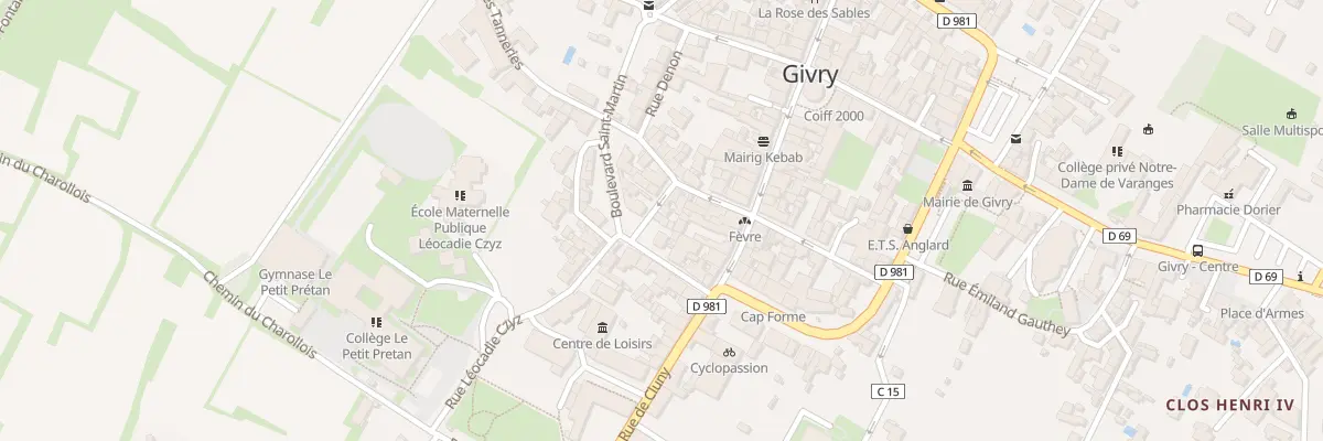 Plan du 6 Bd Saint Martin à Givry