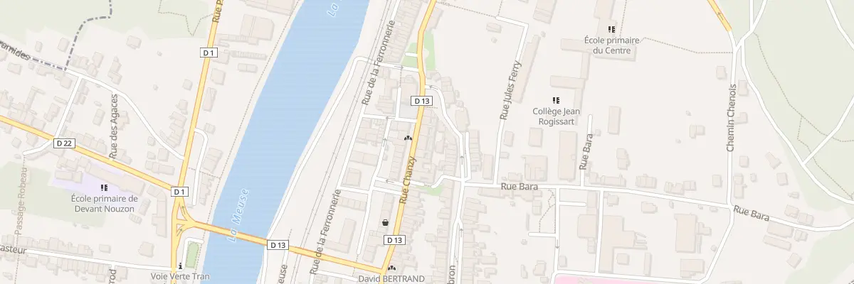 Plan de la Rue Chanzy à Nouzonville