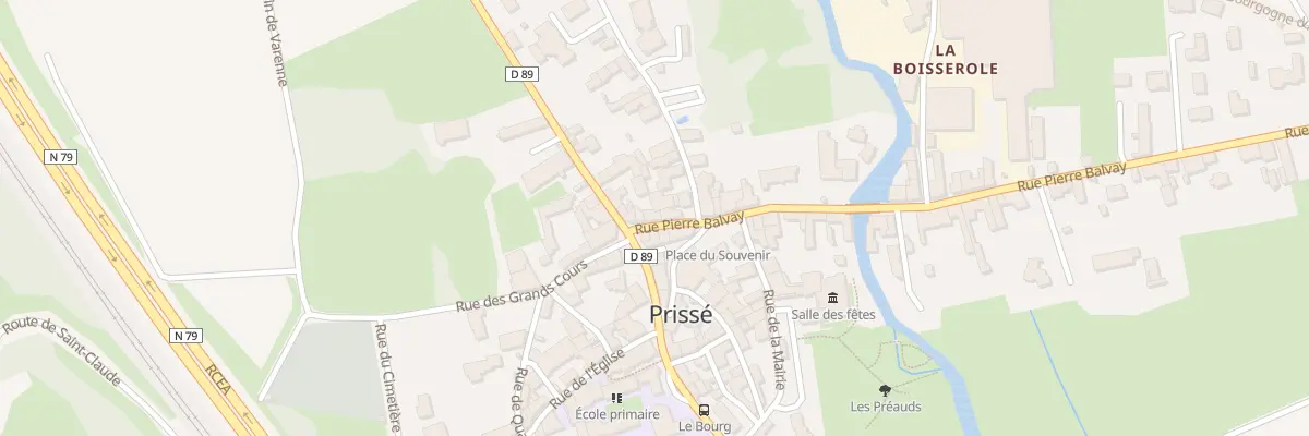 Plan de la Rue Pierre Balvay à Prissé